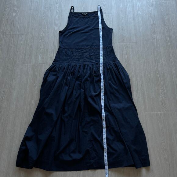 J Crew Pintuck Mixy Dress Size XL Navy Midi Sleeveless - Picture 8 of 11